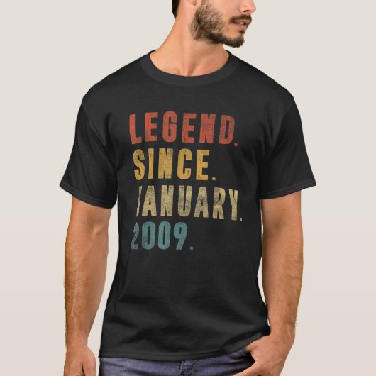 14e verjaardag 14 jaar oude leggende sinds 20 janu t-shirt (Voorkant)