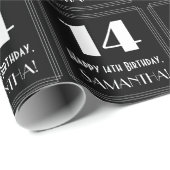 14e verjaardag - Art Deco Geïnspireerde look "14", Cadeaupapier (Rol Hoek)