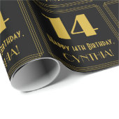 14e verjaardag ~ Art Deco geïnspireerde look "14", Cadeaupapier (Rol Hoek)