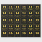 14e verjaardag - Art Deco Geïnspireerde look "14"  Cadeaupapier (Vlak)