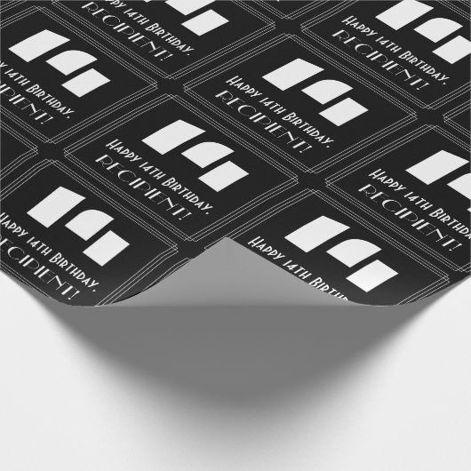 14e verjaardag: Art Deco Geïnspireerde look "14" e Cadeaupapier (Hoek)