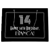 14e verjaardag — Art Deco geïnspireerde look "14"  Groot Cadeauzakje (Voorkant)