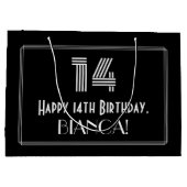 14e verjaardag — Art Deco geïnspireerde look "14"  Groot Cadeauzakje (Achterkant)