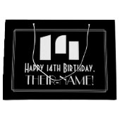 14e verjaardag ~ Art Deco geïnspireerde look "14" Groot Cadeauzakje (Voorkant)