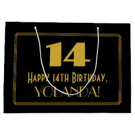 14e verjaardag — Art Deco geïnspireerde look "14" Groot Cadeauzakje