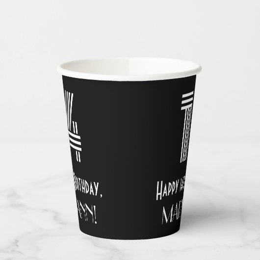 14e verjaardag — Art Deco Geïnspireerde look "14"  Papieren Bekers (Links)