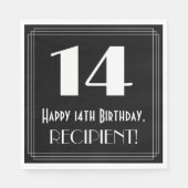 14e verjaardag ~ Art Deco geïnspireerde look "14", Servet (Voorkant)