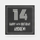 14e verjaardag: Art Deco Geïnspireerde look "14" + Servet (Voorkant)