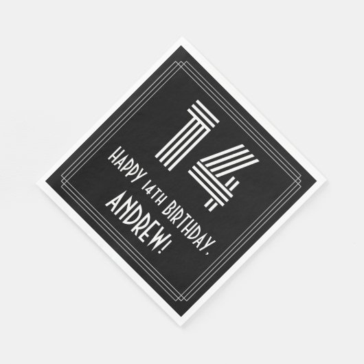 14e verjaardag: Art Deco Geïnspireerde look "14" + Servet (Hoek)