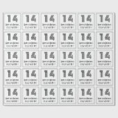 14e verjaardag: Art Deco geïnspireerde stijl "14" Cadeaupapier (Vlak)