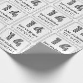 14e verjaardag: Art Deco geïnspireerde stijl "14" Cadeaupapier (Hoek)