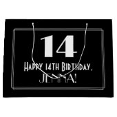 14e verjaardag: Art Deco Geïnspireerde stijl "14", Groot Cadeauzakje (Voorkant)