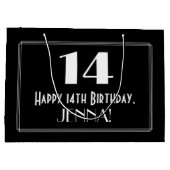 14e verjaardag: Art Deco Geïnspireerde stijl "14", Groot Cadeauzakje (Achterkant)