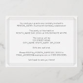 14e verjaardag — Art Deco Style "14" + Naam Folie Uitnodiging (Achterkant)