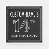 14e verjaardag: Art Deco Style + aangepaste naam Servet (Voorkant)