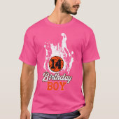 14e Verjaardag Basketbal Thema Verjaardag Jongen 1 T-shirt (Voorkant)