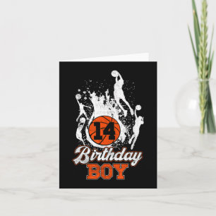 14e verjaardag Basketball Theme Birthday Boy 14 ja Kaart