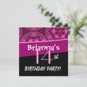 14e verjaardag Big Bold Pink Star Pattern Kaart (Staand voorkant)