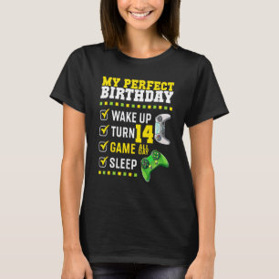 14e verjaardag bij de perfecte gamer 14 jaar t-shirt