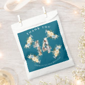 14e verjaardag Blauwgroen foto Collage Yellow Bedankzakje (Geknipt)