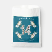 14e verjaardag Blauwgroen foto Collage Yellow Bedankzakje (Voorkant)