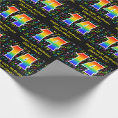 14e verjaardag: Colorful Music Symbols, Rainbow 14 Cadeaupapier (Hoek)