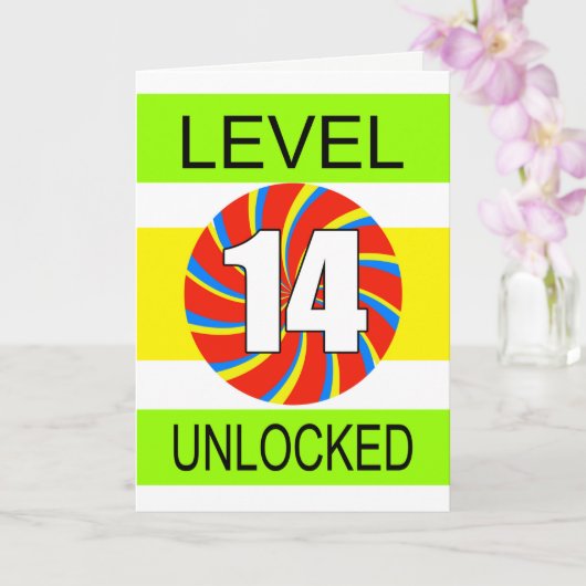 14e verjaardag computergamer kaart (Orchidee)