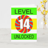 14e verjaardag computergamer kaart (Gele Bloem)