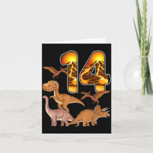 14e verjaardag Dinosaur T-rex 14 jaar oud Verjaard Kaart