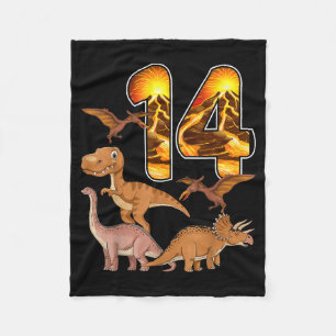 14e verjaardag Dinosaur T-rex 14 jaar verjaardag Fleece Deken
