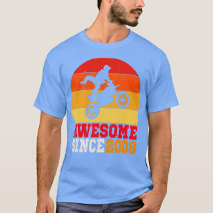 14e verjaardag Dirt Bike 14 jaar oude retro T-shirt