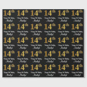 14e verjaardag: Elegant Luxe Faux Gold Look # Cadeaupapier (Vlak)