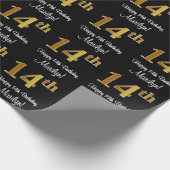 14e verjaardag: Elegant Luxe Faux Gold Look # Cadeaupapier (Hoek)