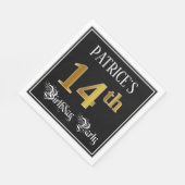 14e verjaardag — Fancy script, Faux Gold look Servet (Hoek)