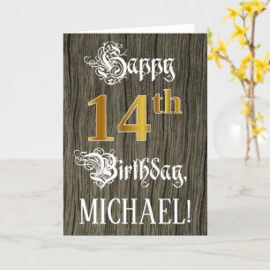 14e verjaardag: Faux Gold Kijk + Faux Wood Pattern Kaart
