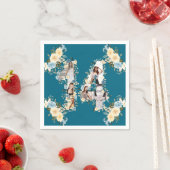 14e verjaardag Foto Collage Blauwgroen Yellow Flow Servet (Insitu)