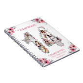 14e verjaardag Foto Collage Pink Flower Guest Book Notitieboek (Rechterzijde)