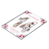 14e verjaardag Foto Collage Pink Flower Guest Book Notitieboek (Linkerzijde)