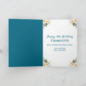 14e verjaardag Foto Collage Yellow Flower Blauwgro Kaart (Binnen)