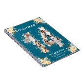 14e verjaardag Foto Collage Yellow Flower Blauwgro Notitieboek (Rechterzijde)