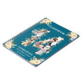 14e verjaardag Foto Collage Yellow Flower Blauwgro Notitieboek (Linkerzijde)