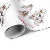 14e verjaardag Fotomeisje Collage Roze Bloed Wit Cadeaupapier (Rol Hoek)