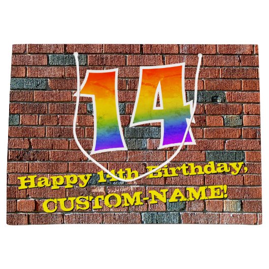 14e verjaardag: Fun, door graffiti geïnspireerde r Groot Cadeauzakje (Voorkant)