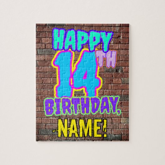 14e verjaardag ~ Fun, geïnspireerd door Urban Graf Legpuzzel (Verticaal)