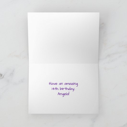 14e verjaardag: Fun, kleurrijk gevuurwerk Kaart (Binnen)