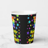 14e verjaardag: Fun Stars Pattern en Rainbow 14 Papieren Bekers (Links)