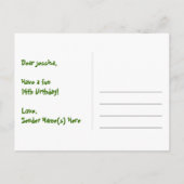 14e Verjaardag: Fun Sterren Patroon, Regenboog 14, Briefkaart (Achterkant)