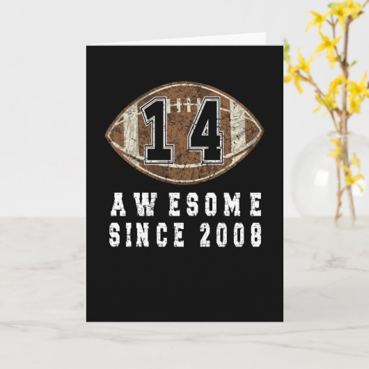 14e verjaardag, geboren in 2008 Football jongen, 1 Kaart (Gele Bloem)