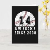 14e verjaardag, geboren in 2008 in honkbal 14 jaar kaart (Gele Bloem)