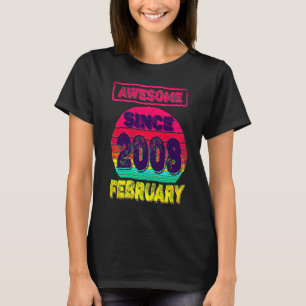 14e verjaardag Geboren in februari 2008 14 jaar Ou T-shirt